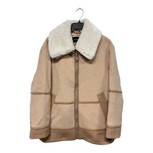 NWT Club Monaco | Camel Mixed Media Moto Jacket XL
